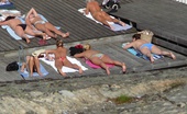 Rooftop Sunbathers