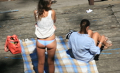 2 Topless Sunbathers